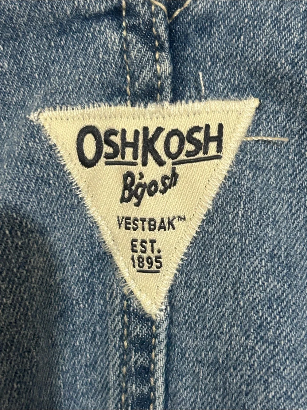 OshKosh B'gosh Blue Denim Bib Detail
